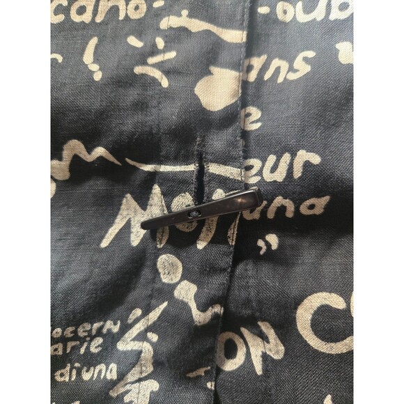 Courtney Washington 100% Linen Printed Long Sleeve Button Up Top Size Large - Picture 5 of 8